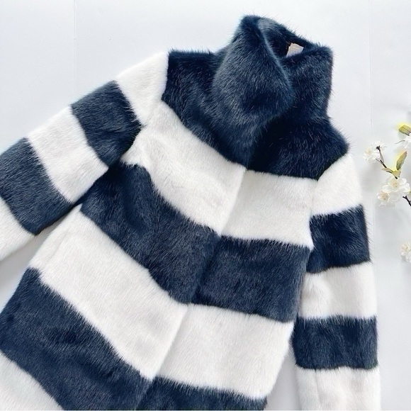 J.Crew Collection Faux Fur Topcoat in Stripe - Picture 8 of 14